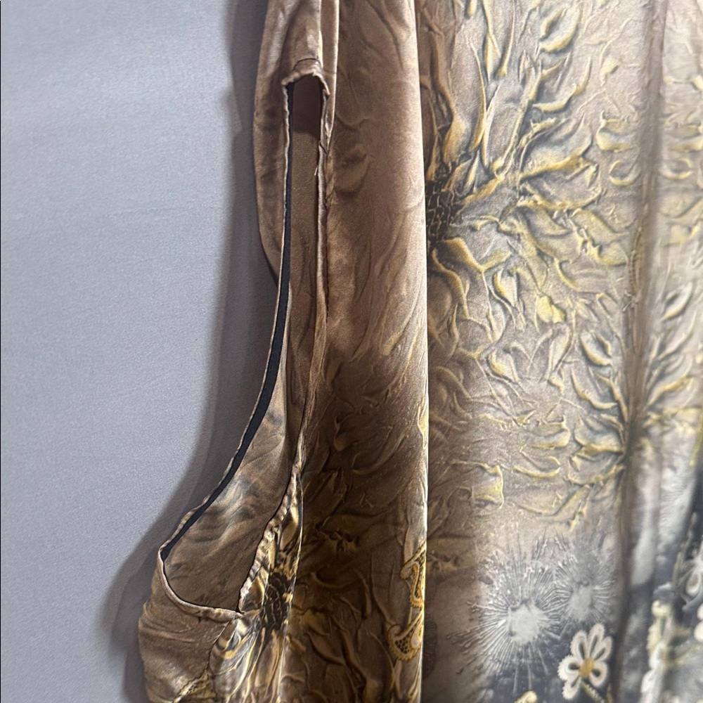 Silk Chiffon Oversized Boho Floral Kaftan Maxi Dress One Size - Picture 8 of 11